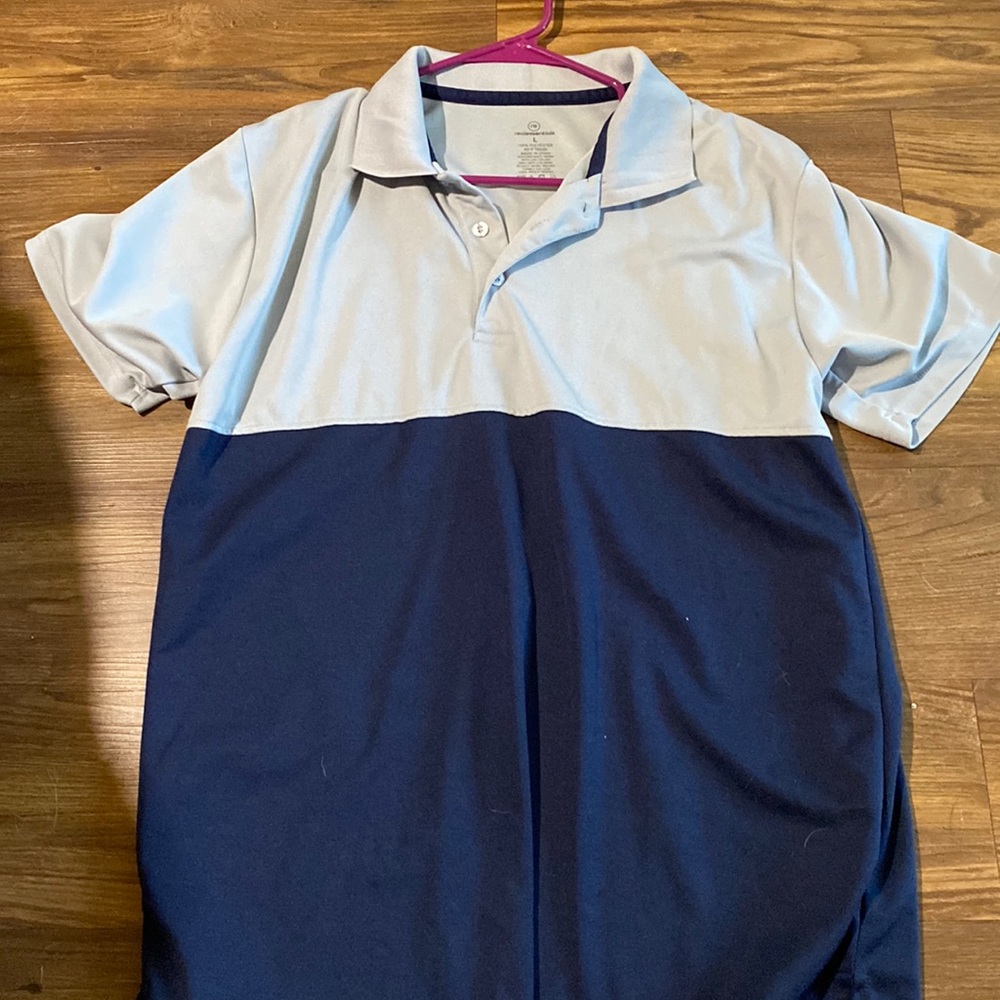 Grey and blue polo